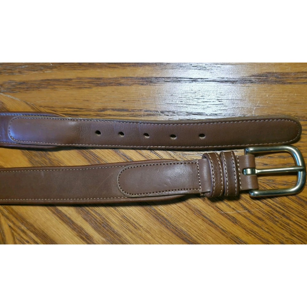 Vtg Coach Belt 6300 British Tan Glove Tanned Leather Brass Buckle Made in USA 36